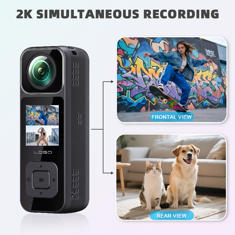 Q2 4K Action Camera with External Microphone